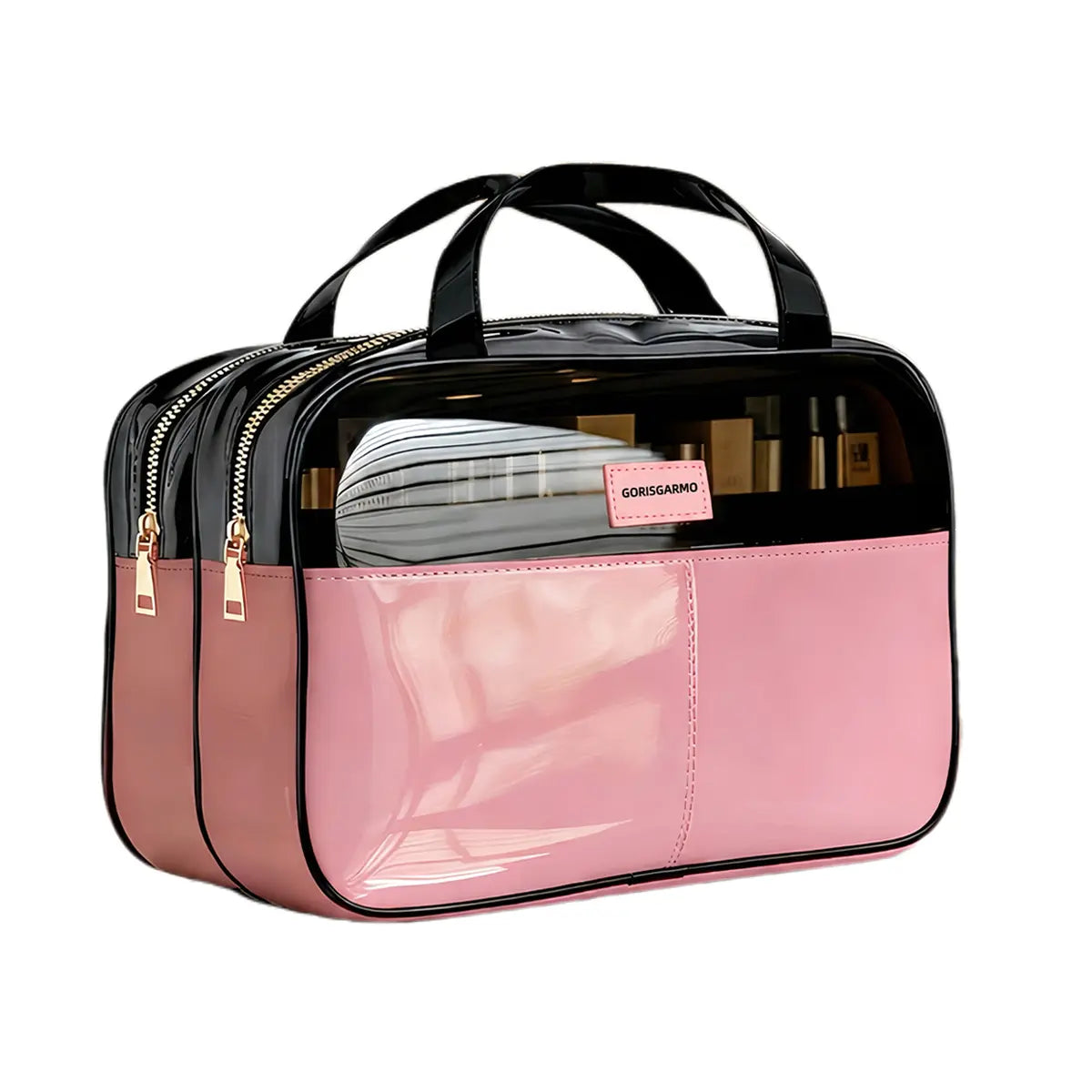 GORISGARMO Clear Toiletry Bag, Double-Layer Travel Toiletry Bag Carry on Travel Accessories Bag, Water Repellent Makeup Cosmetic Bag for Women Tiktokshopbacktoschool
