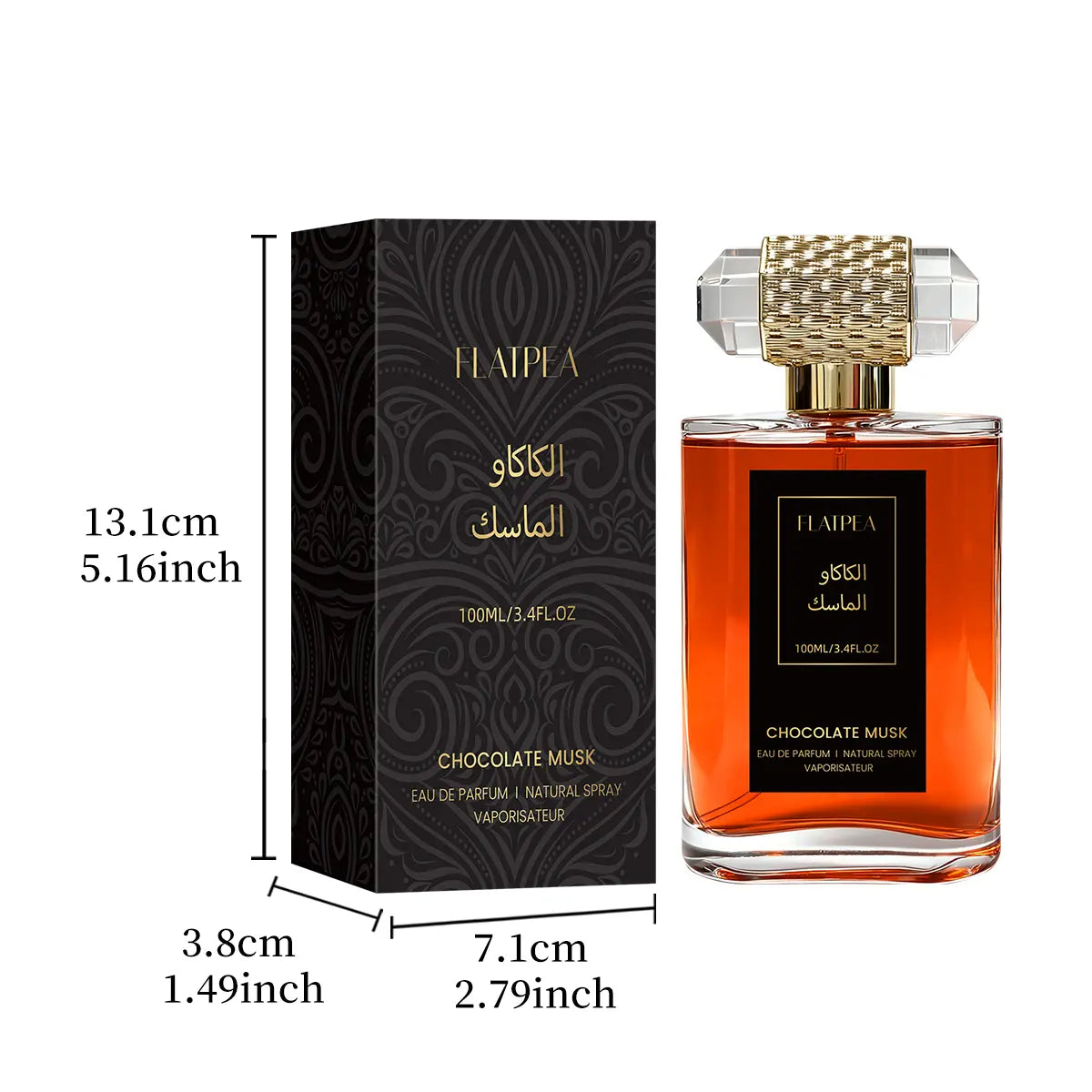 Chocolate Musk Eau De Parfum - Bottle Perfume, Daily Scented Fragrance EDP, Warm Sweet Gourmand Scent with Cocoa, Vanilla and Musk Notes, 100 Ml Single Bottle Perfume Spray