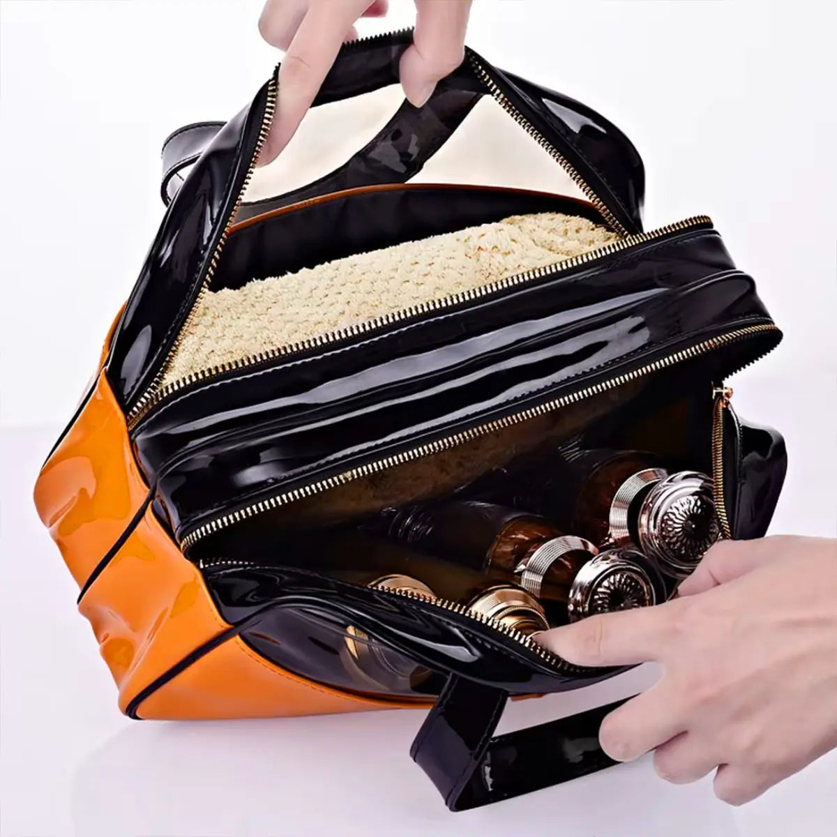GORISGARMO Clear Toiletry Bag, Double-Layer Travel Toiletry Bag Carry on Travel Accessories Bag, Water Repellent Makeup Cosmetic Bag for Women Tiktokshopbacktoschool
