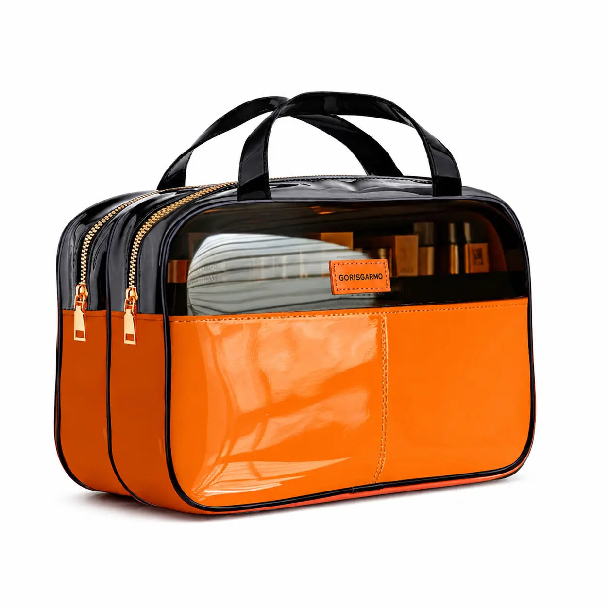 GORISGARMO Clear Toiletry Bag, Double-Layer Travel Toiletry Bag Carry on Travel Accessories Bag, Water Repellent Makeup Cosmetic Bag for Women Tiktokshopbacktoschool
